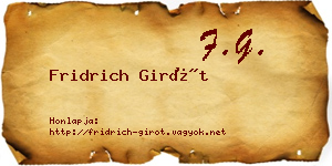 Fridrich Girót névjegykártya